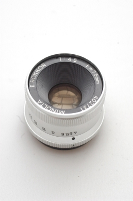 MINOLTA E ROKKOR 75mm f4.5 LENS***