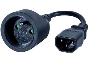 IEC C14 CEE 7/5 Power Cord, 200mm