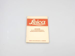LEICA INSTRUCTIONS FOR REPRODUCTION AND VISOFLEX**